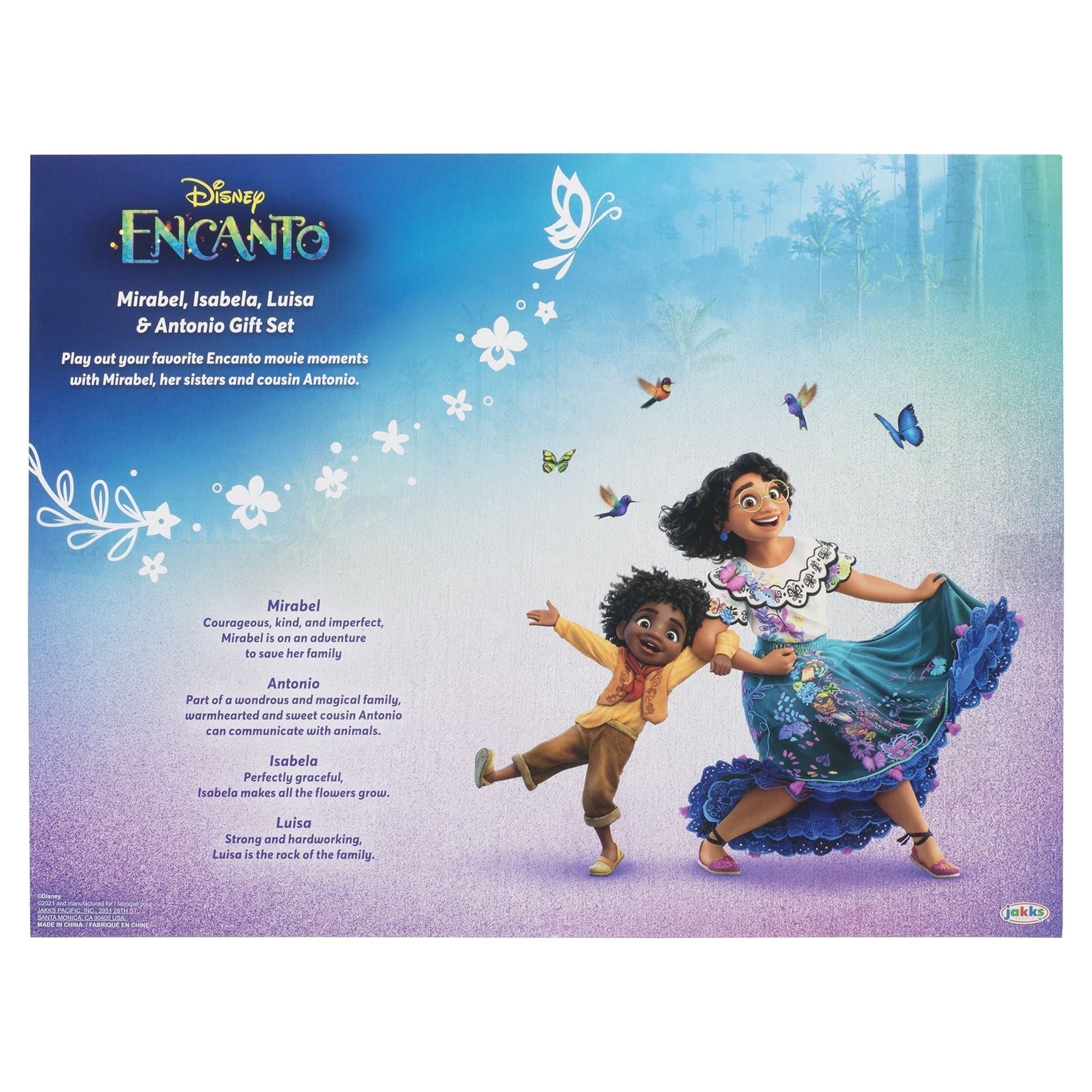 Disney Encanto Mirabel, Isabela, Luisa & Antonio Fashion Doll Gift Set Walmart Exclusive Children Ages 3+