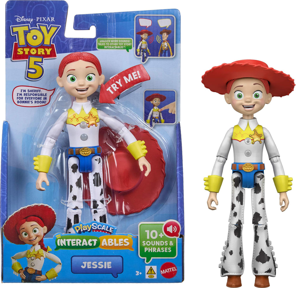 Mattel Disney and Pixar Toy Story 5 Interactables Figure, Jessie 8.8 Inch Playscale, Movie Phrases & Converses with Other Characters in Line