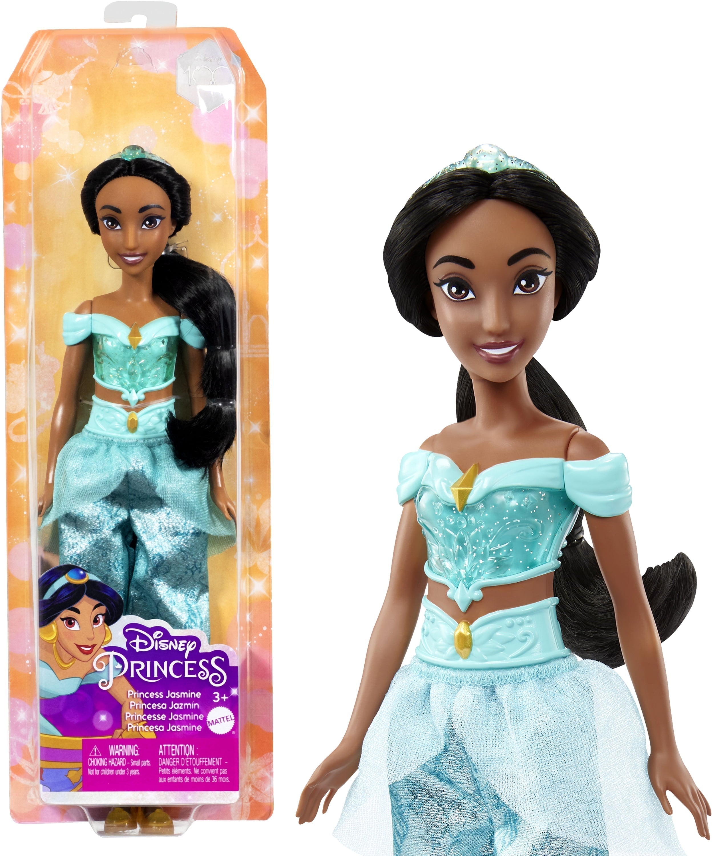 Disney Princess Jasmine 11 inch Fashion Doll with Black Hair, Brown Eyes & Tiara Accessory