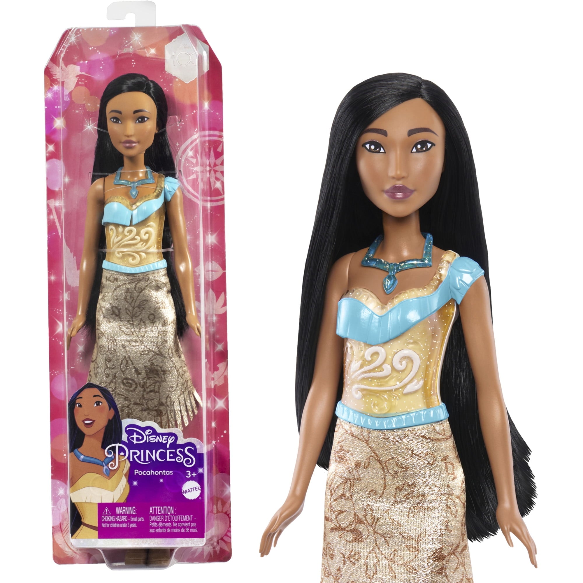 Disney Princess Pochontas 11 inch Fashion Doll with Black Hair, Brown Eyes & Necklace Accessory