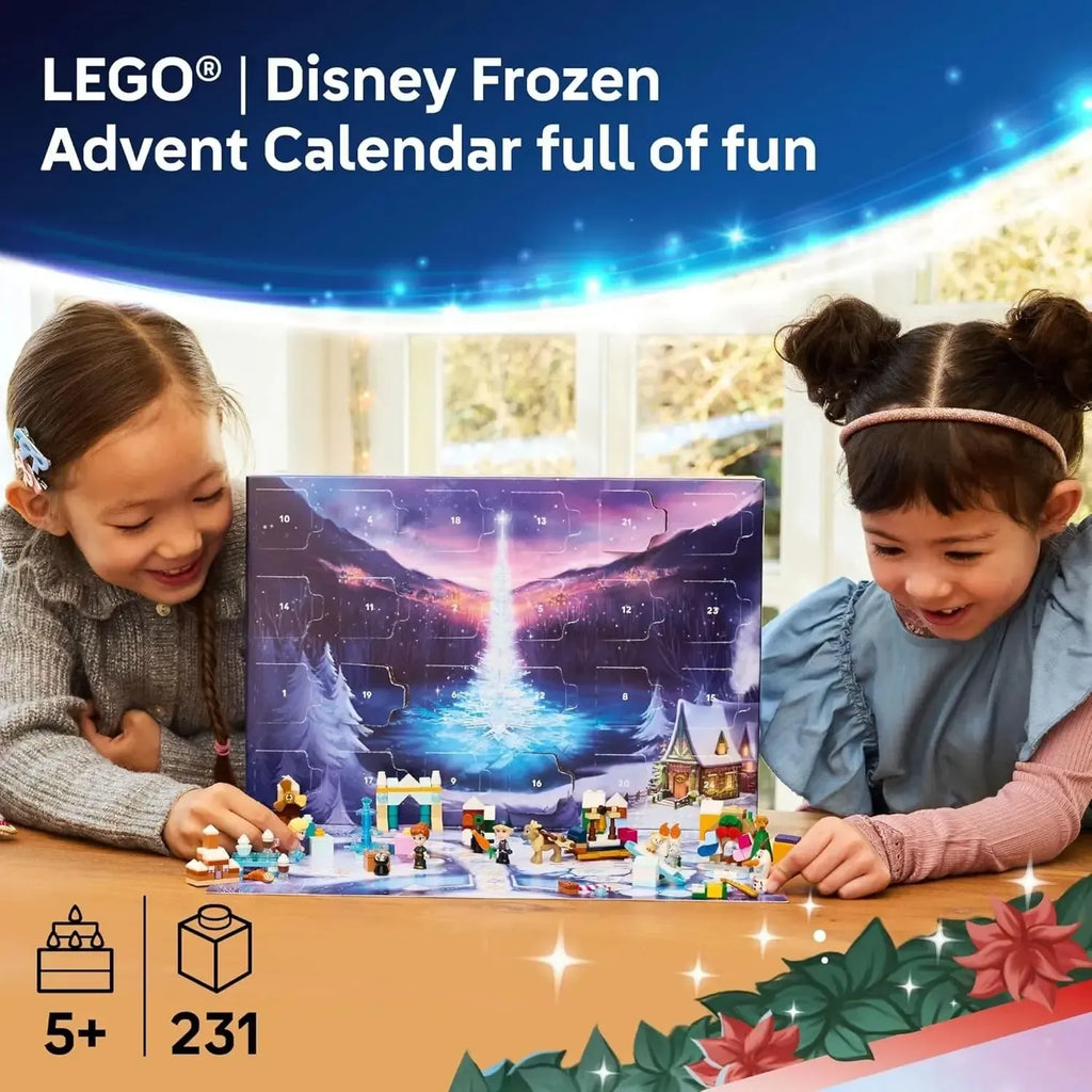 LEGO Disney Frozen Advent Calendar 2025 - Holiday Countdown Playset for Kids, Ages 5+ - Ana & Elsa Minidolls & Buildable Surprises - 43273