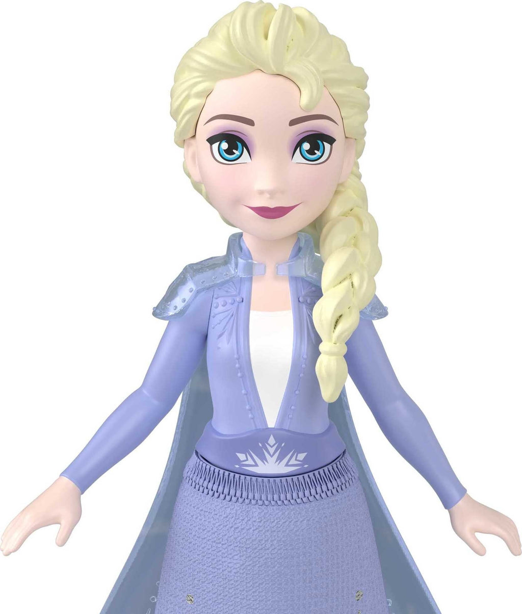 Disney Frozen Elsa Small Doll in Travel Look, Posable with Removable Cape & Skirt